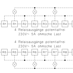 8 Ausgänge Relais Schliesser 5a
